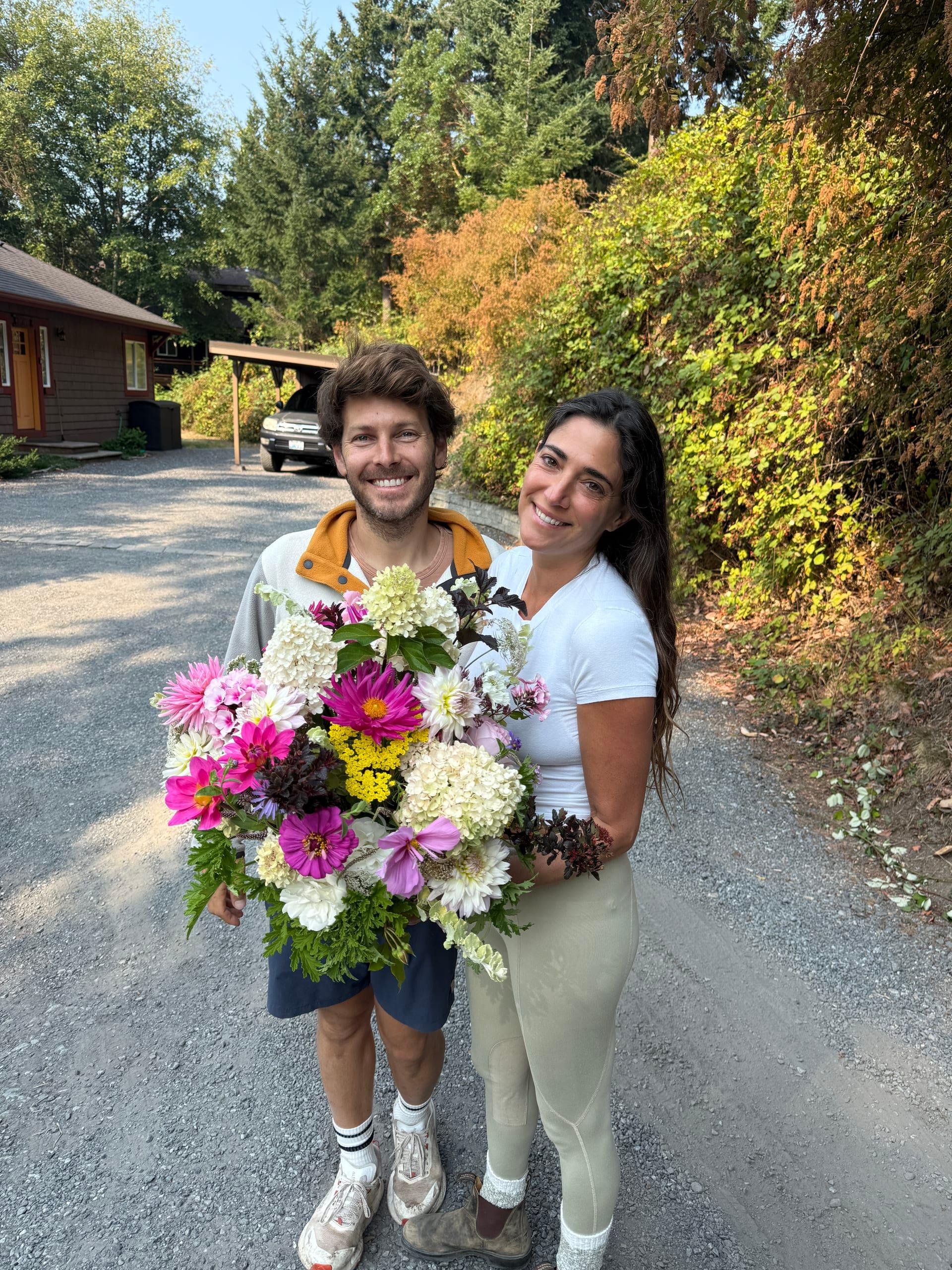 Receiving flowers